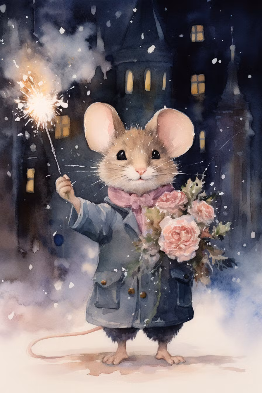 Dubbelt kort med kuvert - Tomtebloss och blommor (Fraktfritt)