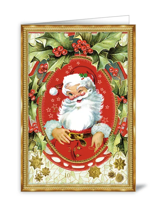Liten Adventskalender som julkort - Busig tomte (Fraktfritt)