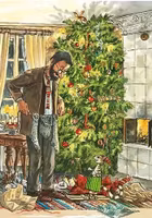 Enkelt julkort - Jul i stugan (Fraktfritt)