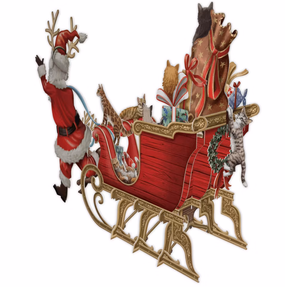Magiskt julkort - Tomten drar släden (Fraktfritt)