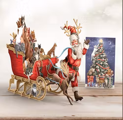 Magiskt julkort - Tomten drar släden (Fraktfritt)