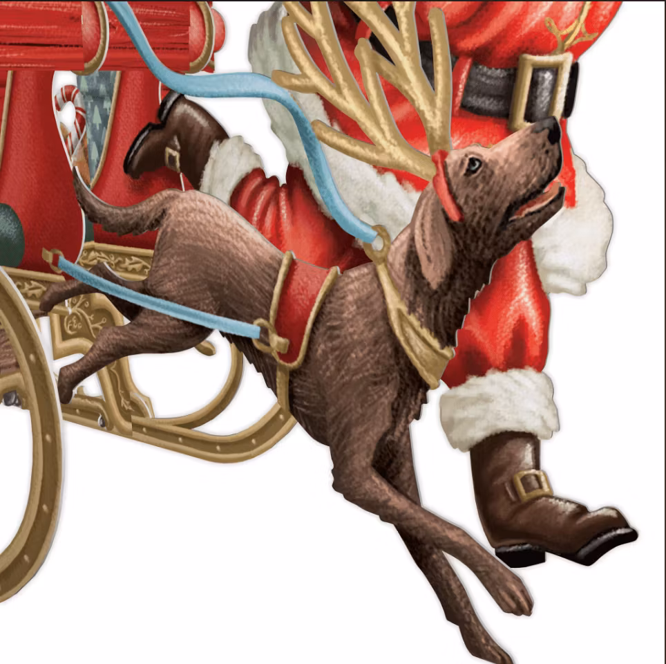 Magiskt julkort - Tomten drar släden (Fraktfritt)