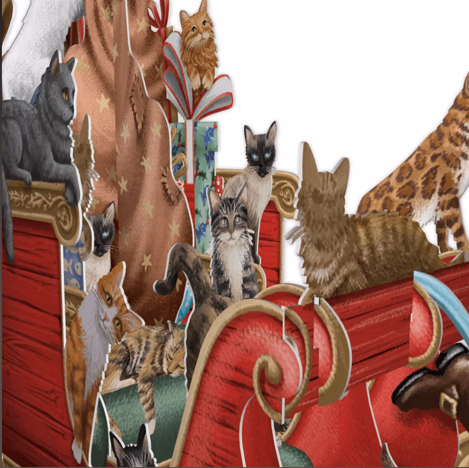 Magiskt julkort - Tomten drar släden (Fraktfritt)