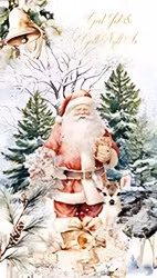 Dubbelt kort med kuvert - Tomten och rådjuret (Fraktfritt)