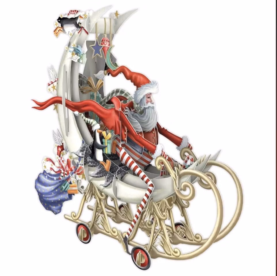 Magiskt julkort - Tomtens månsläde (Fraktfritt)