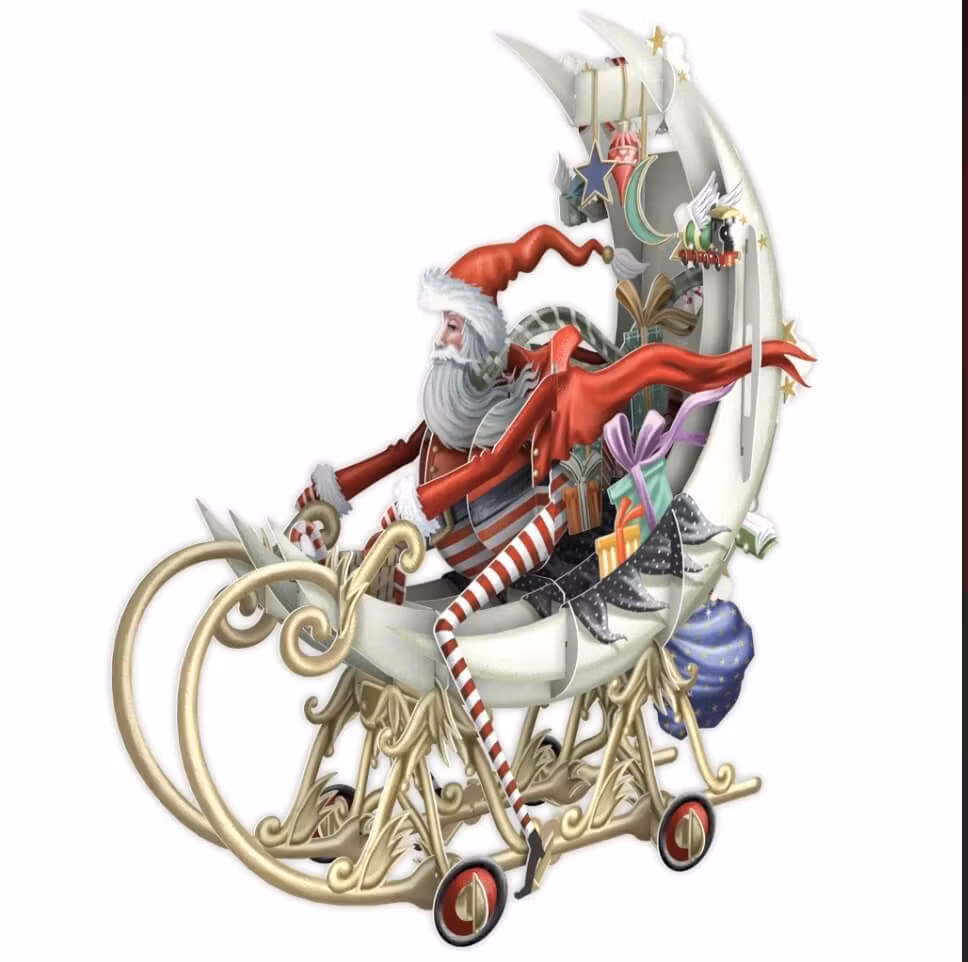 Magiskt julkort - Tomtens månsläde (Fraktfritt)