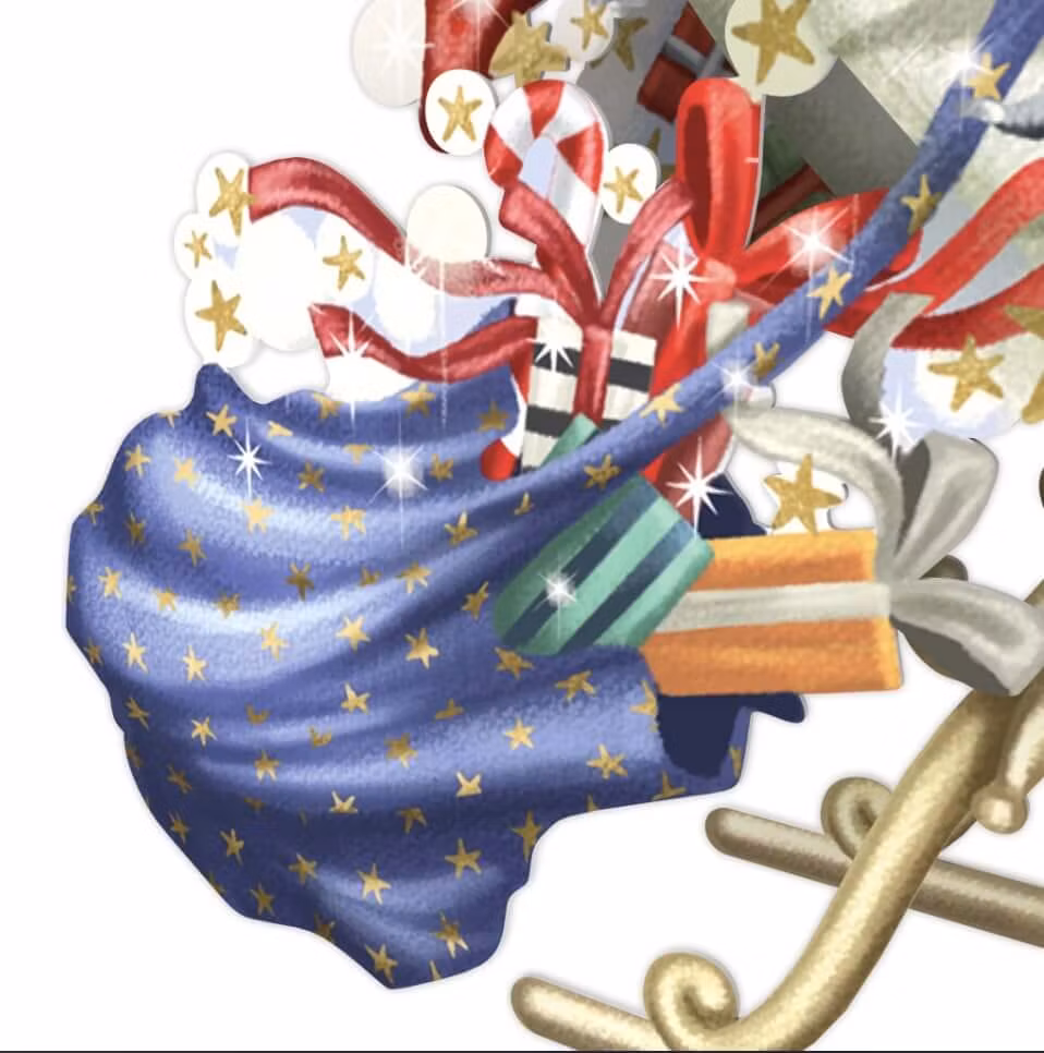 Magiskt julkort - Tomtens månsläde (Fraktfritt)