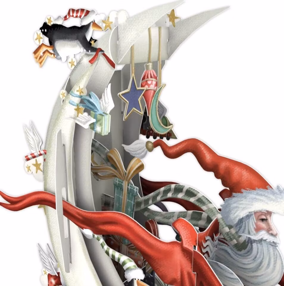 Magiskt julkort - Tomtens månsläde (Fraktfritt)