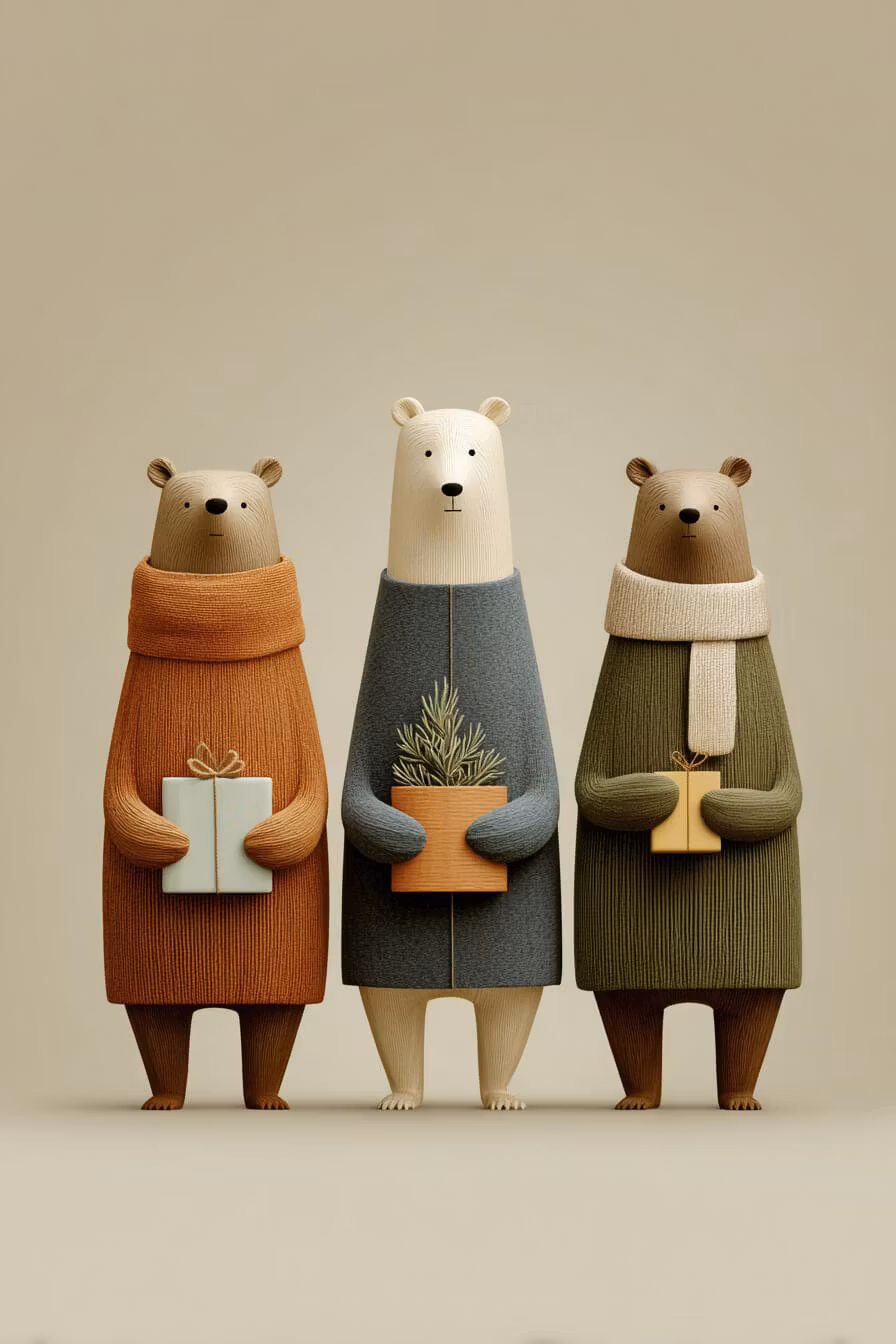 Dubbelt kort med kuvert - Björnarnas gåvor (Fraktfritt)