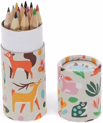 Små pennor i en tub - Skogsdjur (12 pennor)