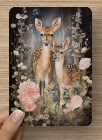 Enkelt kort - Rådjur mot mörk bakgrund (Fraktfritt)