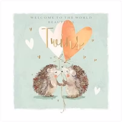 Dubbelt kort med kuvert - Tvillingar (Fraktfritt)