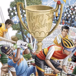 Magiskt, utvikbart gratulationskort - Grattis till idrottaren (Fraktfritt)