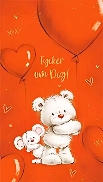 Dubbelt kort med kuvert - Tycker om dig (Fraktfritt)