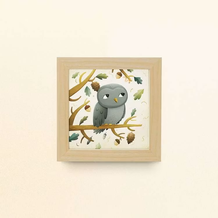 Enkelt konstkort - Ugglan (Fraktfritt)