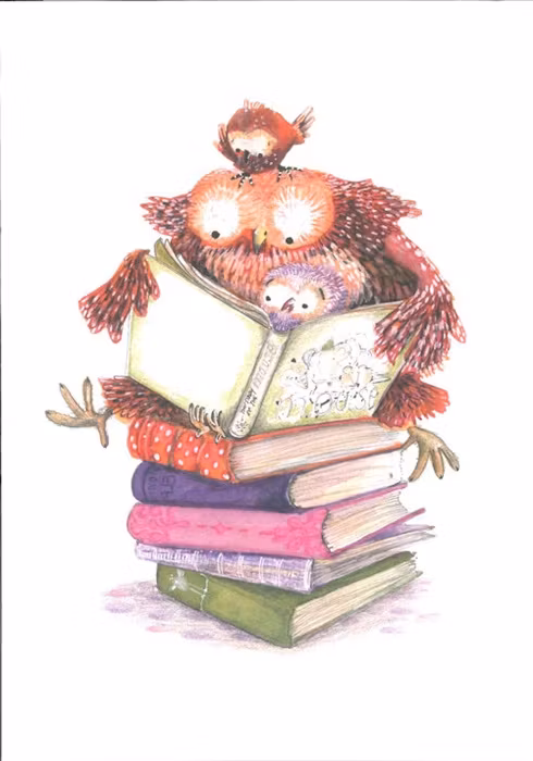 Kort med kuvert - Lässtund med ugglan (Fraktfritt)