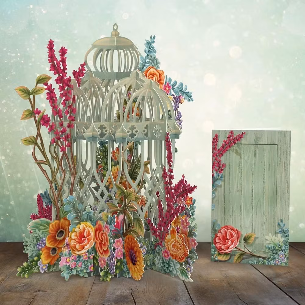 Magiskt, utvikbart gratulationskort - Blomsterburen (Fraktfritt)