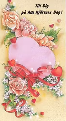 Dubbelt kort med kuvert - Alla hjärtans dag (Fraktfritt)