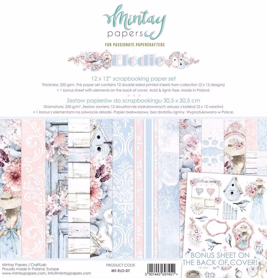 Vackra pysselpapper - Våren i pastell (24 ark, 15x15 cm)