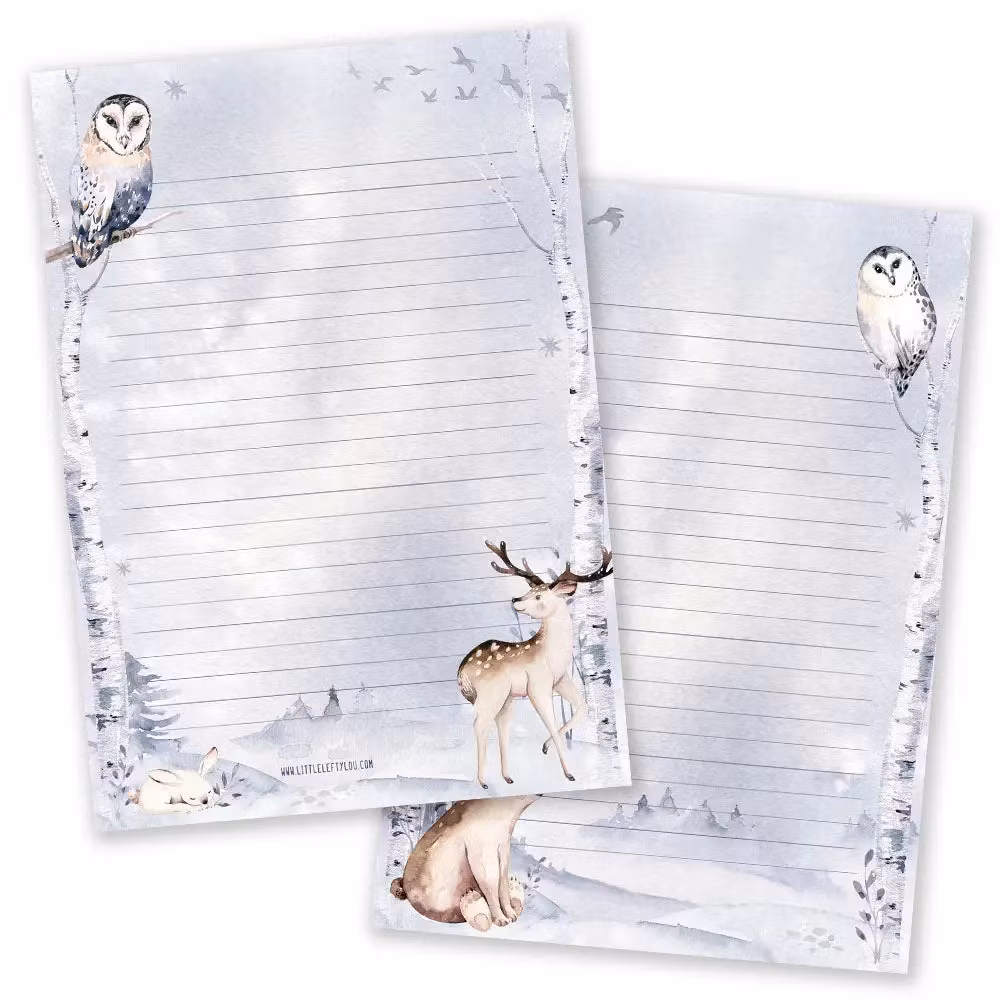 Block eller brevpapper - Vinter (A5-format)
