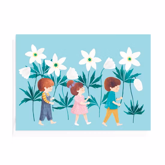 Kort med kuvert - Vitsippsparaden (Fraktfritt)