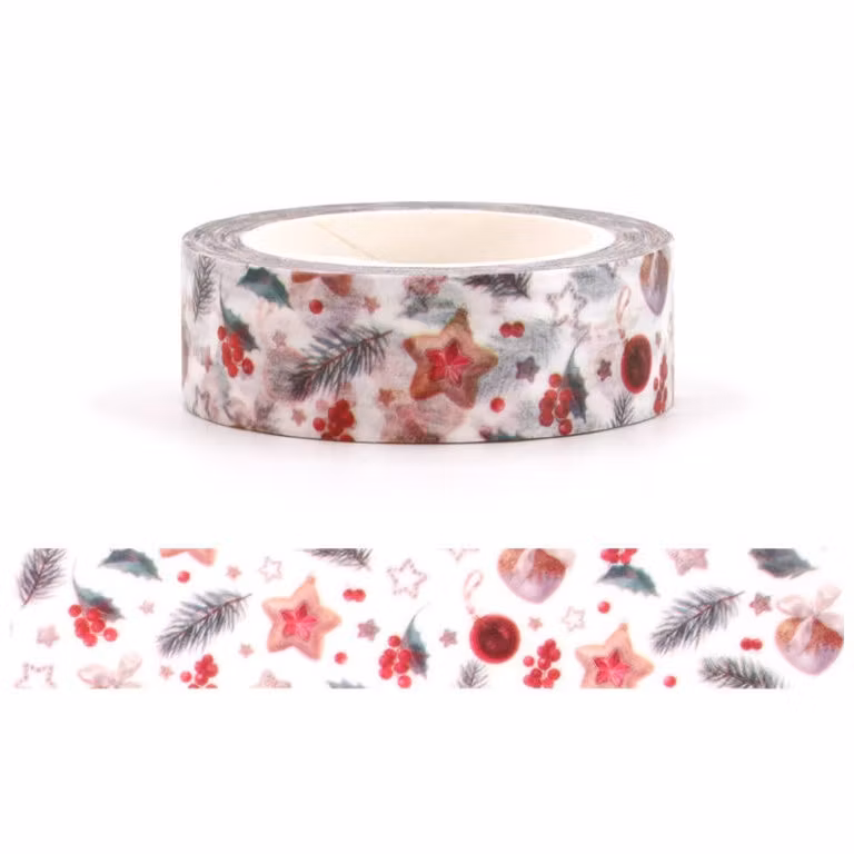 Dekorationstejp (Washi tejp) - Julen (10 meter)