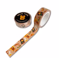 Dekorationstejp (Washi tejp) - Mysiga stunder (10 meter)