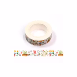 Dekorationstejp (Washi tejp) - Trädgårdstider (10 meter)