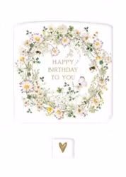Dubbelt kort med kuvert - Blomsterkrans till födelsedagen (Fraktfritt)