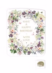 Dubbelt kort med kuvert - Krans till födelsedagen  (Fraktfritt)