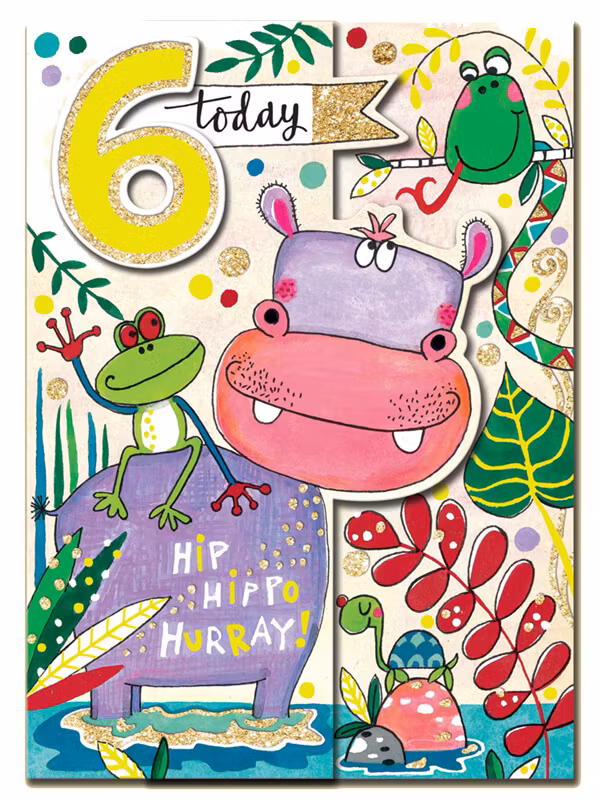 Dubbelt kort med kuvert - År6 Flodhäst