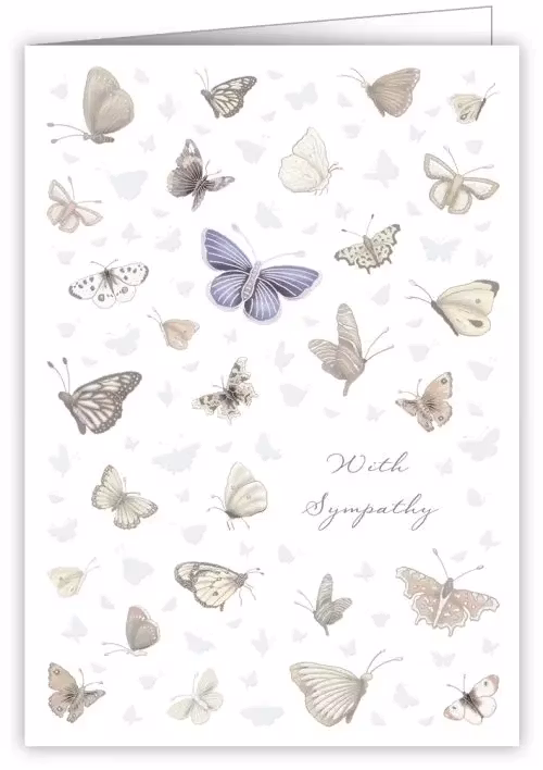 Kort med kuvert - With sympathy (Fraktfritt)