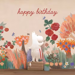 Kort med kuvert - Muminmammans målade trädgård (Fraktfritt)