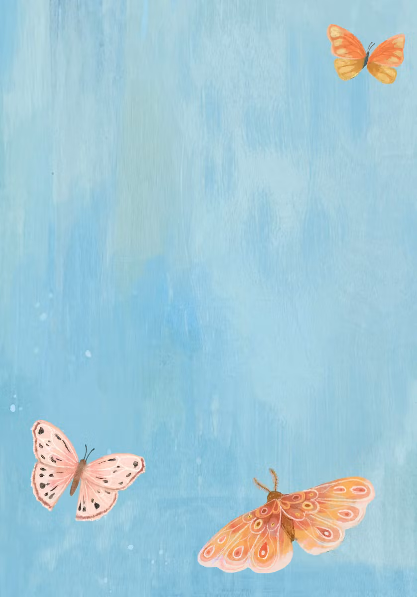 Skrivset med Brevpapper - Gula fjärilar