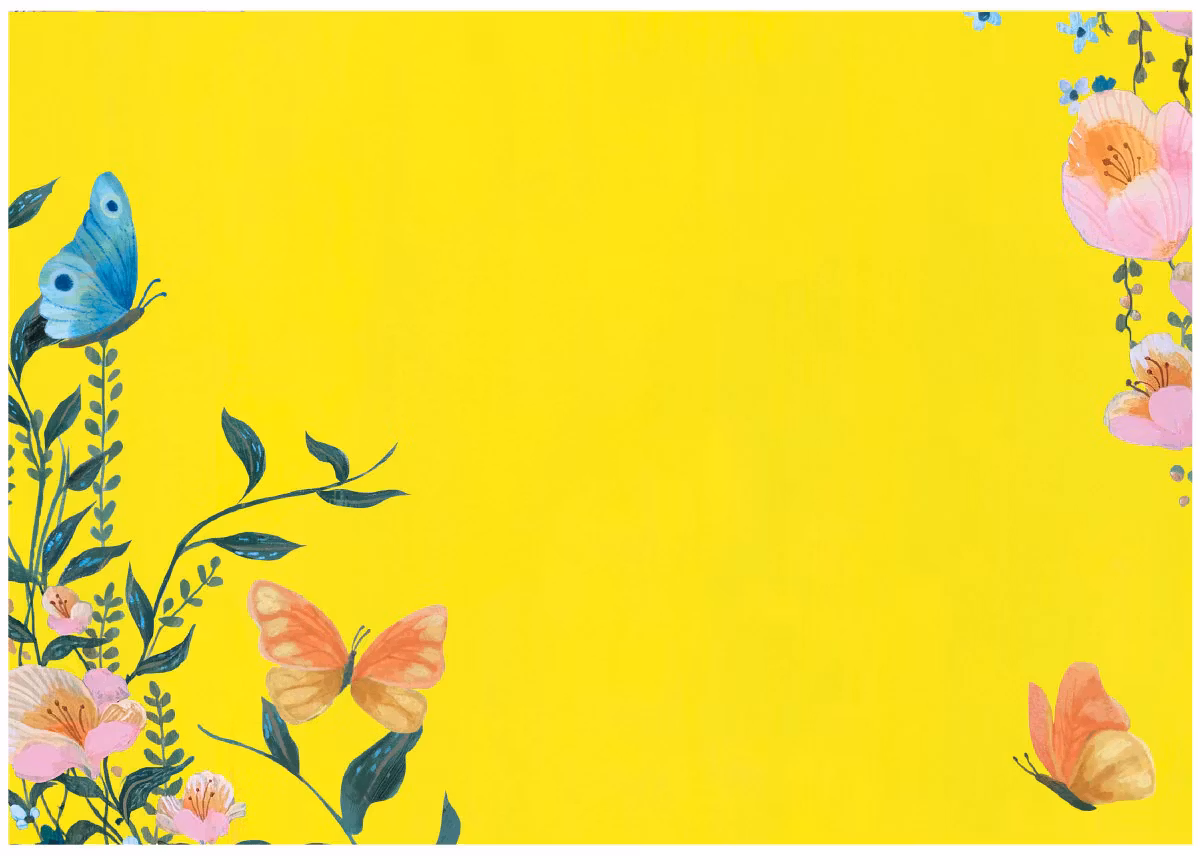 Skrivset med Brevpapper - Gula fjärilar