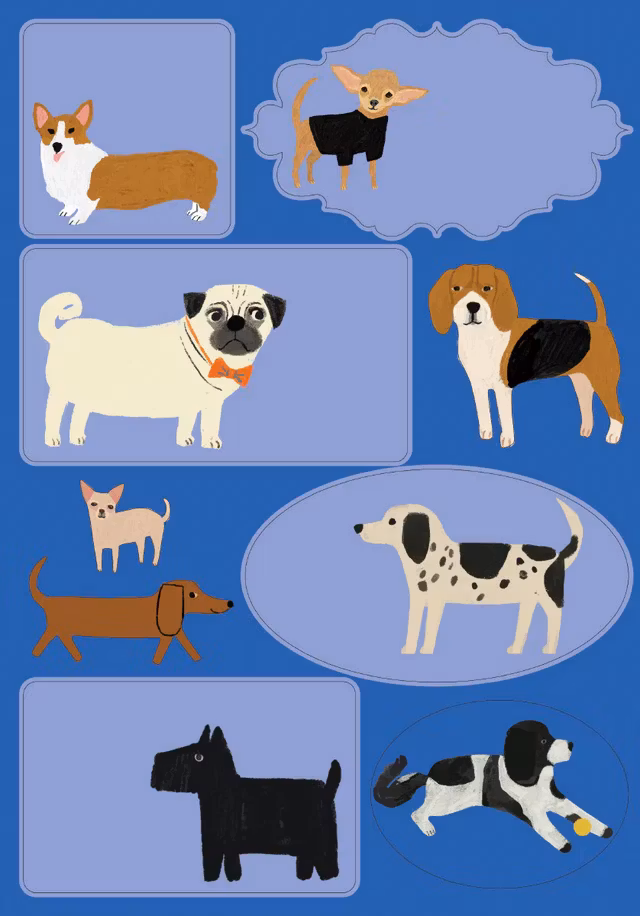 Skrivset med Brevpapper - Hundar