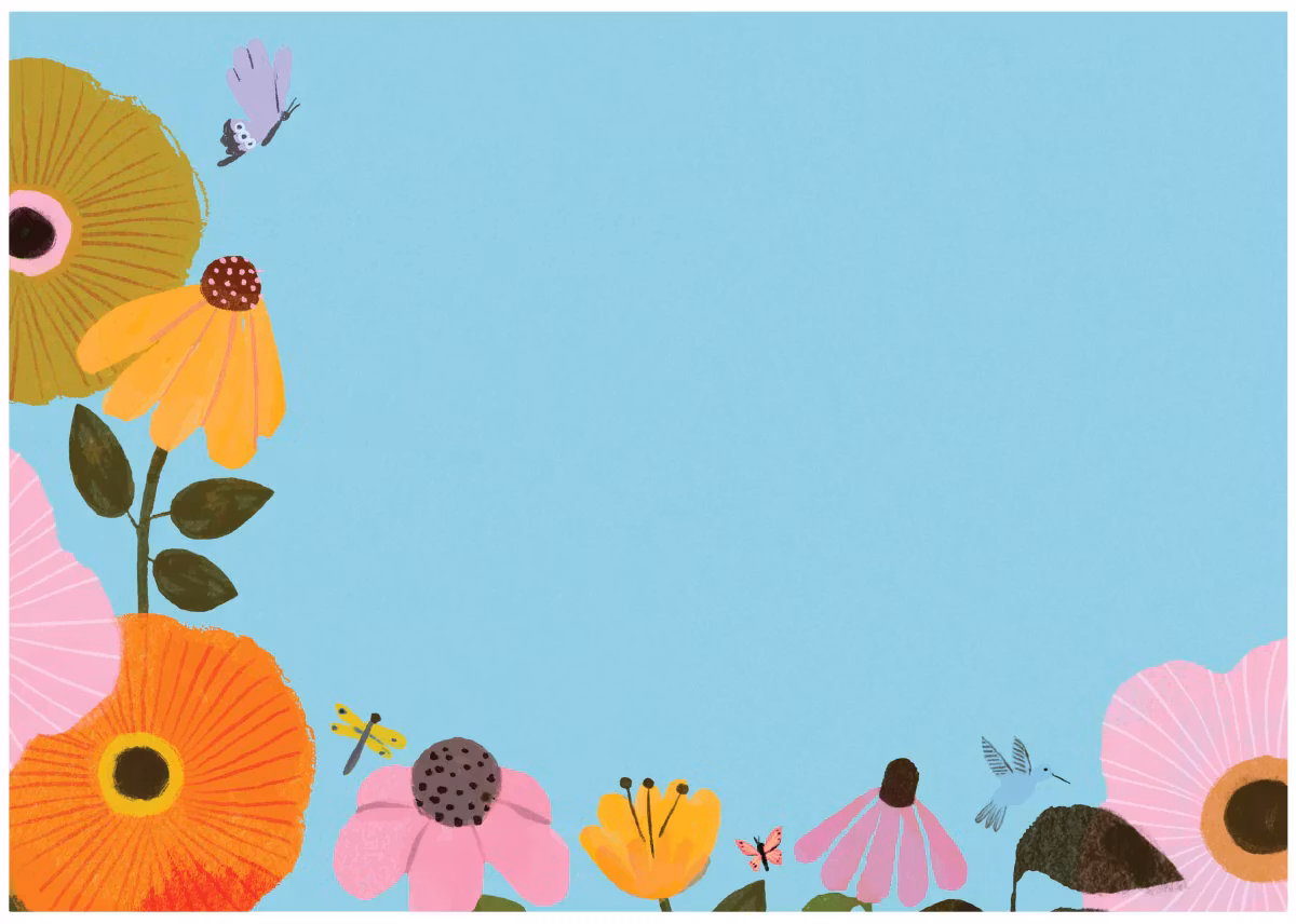 Skrivset med Brevpapper - Blomsterängen