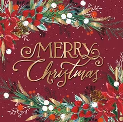 Dubbelt julkort med kuvert - Snirklig jul (Fraktfritt)