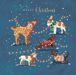 Dubbelt julkort med kuvert - Paw-fect Christmas (Fraktfritt)