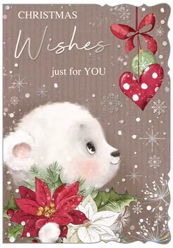 Dubbelt julkort med kuvert - Söt jul (Fraktfritt)