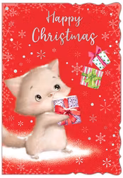 Dubbelt julkort med kuvert - Julklappskatt (Fraktfritt)