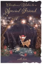 Dubbelt julkort med kuvert - Speciella vän (Fraktfritt)