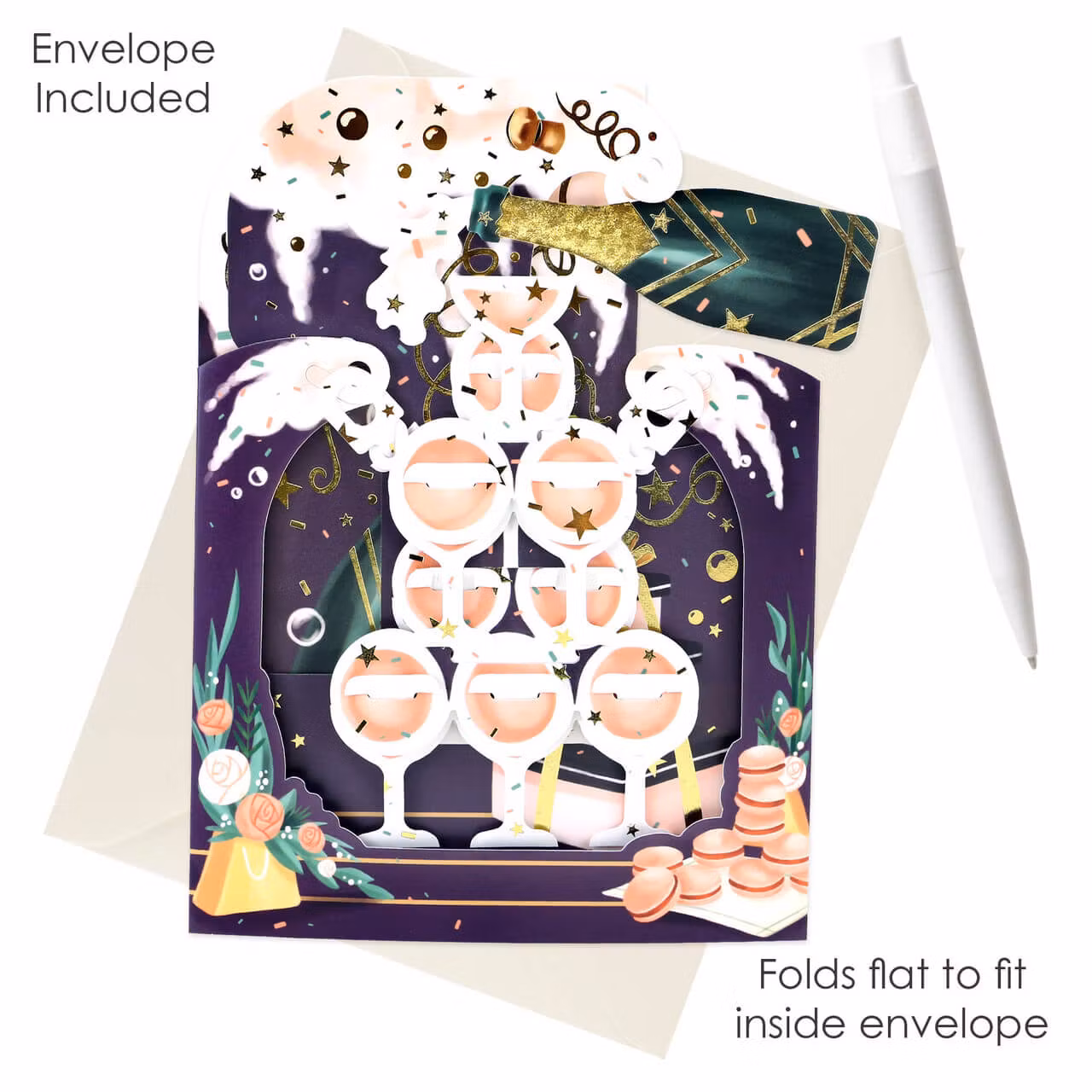 Magiskt gratulationskort - Champagnegrattis (Fraktfritt)