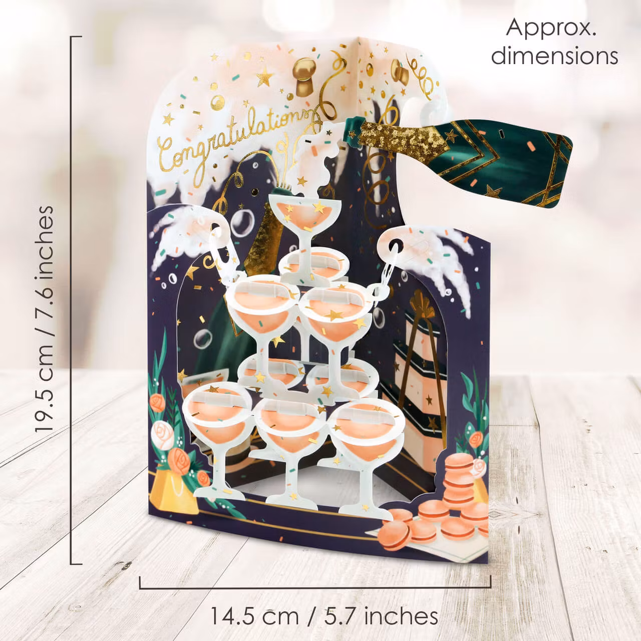 Magiskt gratulationskort - Champagnegrattis (Fraktfritt)