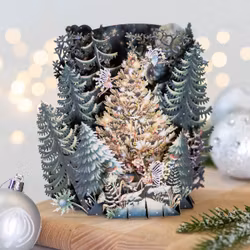 Magiskt, utvikbart julkort  - Älvor i vinterskogen (Fraktfritt)