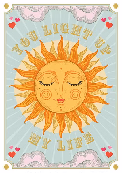 Kort med kuvert - Du lyser upp min dag (Fraktfritt)