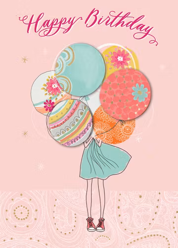 Dubbelt kort med kuvert - Blyg födelsedags flicka (Fraktfritt)