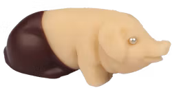 Sittande gris halvdoppad stor