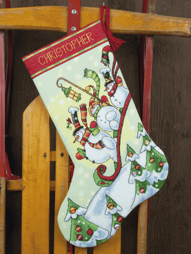Dimensions - Sledding Snowmen Stocking