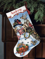 Dimensions Gold  - Snowman Gathering Stocking